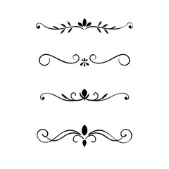 Hand-Drawn Ornamental Frames in Art Nouveau Style.A collection of elegant vintage dividers with ornate flourishes, ideal for invitations, certificates, wedding design, or luxury branding. 