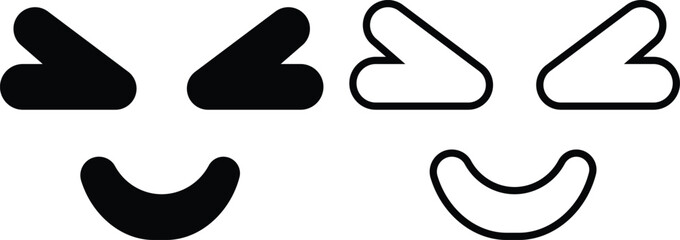 Emojis icon collection designs Emotion Faces Icons Vector, Anthropomorphic Smiley Face, Facial Expression, Simplicity, Transparent Background Editable Design template vector No words Eps 10