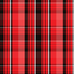 Christmas Tartan Plaid Pattern in Red Black White Seamless Fabric Texture