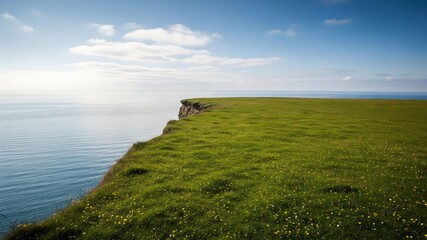 The end of the hill at the sea