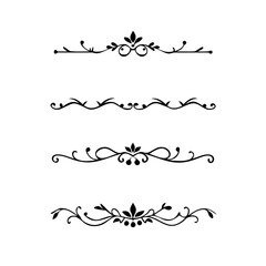 Obraz premium Hand-Drawn Ornamental Frames in Art Nouveau Style.A collection of elegant vintage dividers with ornate flourishes, ideal for invitations, certificates, wedding design, or luxury branding. 