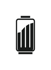 Smartphone screen displaying upward trending bar graph, indicating growth or progress.