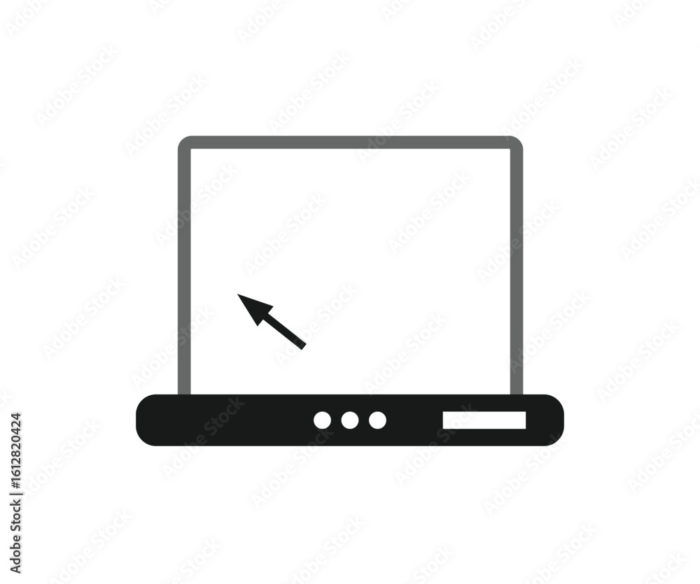 Poster simple illustration of a computer screen with a cursor pointing towards it.