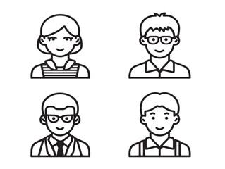 Educator and classroom icons in clean vector format