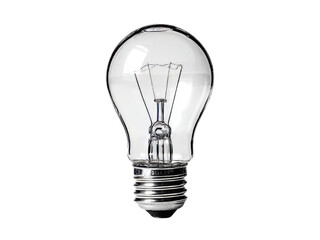 Clear glass light bulb on black background illumination idea, Isolated On White Background, Png Transparent