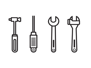 Handy tools and repair icons in modern vector format