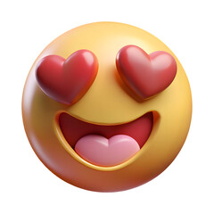 Smiling emoji with hearts for eyes and open mouth