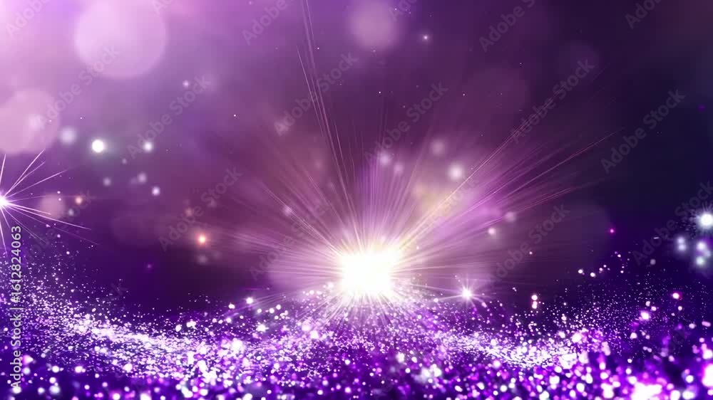 Poster a shimmering purple abstract background with sparkling lights creating an ethereal atmosphere, resem