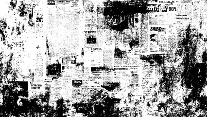Retro grunge newspaper texture with faded print and dust particles. Urban grunge background texture with distressed vector surfac 