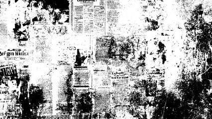 Retro grunge newspaper texture with faded print and dust particles. Urban grunge background texture with distressed vector surfac 
