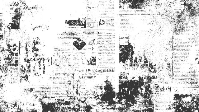 Retro grunge newspaper texture with faded print and dust particles. Urban grunge background texture with distressed vector surfac 