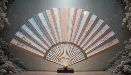 Elegant ornamental fan featuring delicate floral details and a sophisticated design, perfect for adding a touch of timeless beauty and refined grace to your project