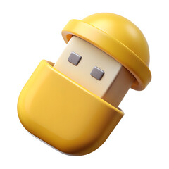 Cute block character wearing a yellow hard hat