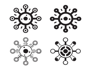 Detailed virus icons in stylish 2D vector collection