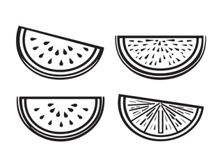 Juicy watermelon slices illustrated in crisp 2D vector