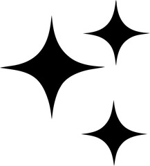 Fototapeta premium Three Bold Starbursts in Asymmetric Minimalist Silhouette Arrangement