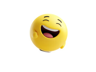 Fototapeta premium Happy 3d emoji character laughing out loud, Isolated On White Background, Png Transparent