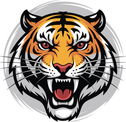 Roaring Tiger Mascot with Intricate Details