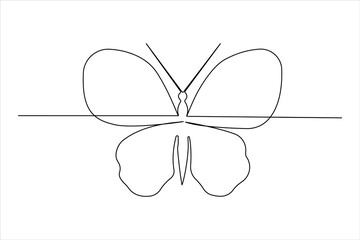  Butterfly continuous one line drawing white background