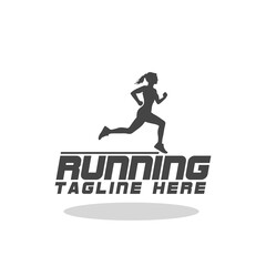 Running Sports Logo design with shadow
