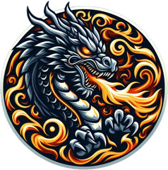 fantasy style artistic illustration of a dragon