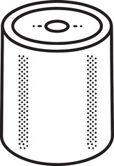 smart speaker with voice line art, black outline, vector and illustration, coloring book page line art drawing