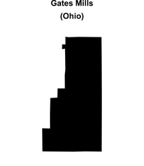 Gates Mills (Ohio) blank outline map