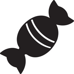 candy silhouette, black and white silhouette, vector and illustration