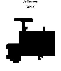 Jefferson (Ohio) blank outline map