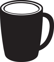 mug silhouette, black and white silhouette, vector and illustration