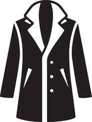 coat silhouette, black and white silhouette, vector and illustration