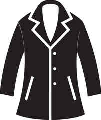 coat silhouette, black and white silhouette, vector and illustration