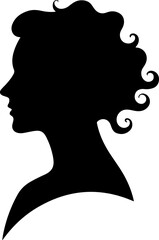 Victorian Lady Silhouette in Ornate Frame"