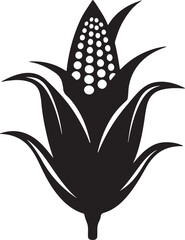 corn silhouette, black and white silhouette, vector and illustration
