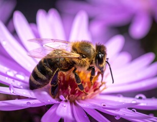 Bee on a purple flower