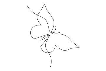  Butterfly continuous one line drawing white background