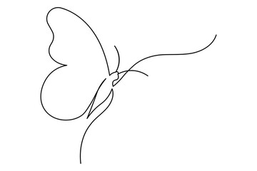  Butterfly continuous one line drawing white background