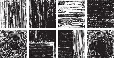 White and Black Grunge Brush Texture Set – Scratched Cracked Urban Vector with Dust Overlay on Transparent Background