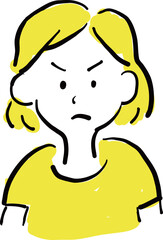 Angry woman with intense expression