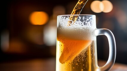 glass of beer on the table