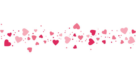 Floating Pink Hearts and Dots on White Background for Valentine s Day and Romantic Designs