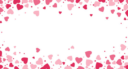 Pink and Red Hearts and Dots Scattered on a White Background Perfect for Valentine s Day or Wedding Designs