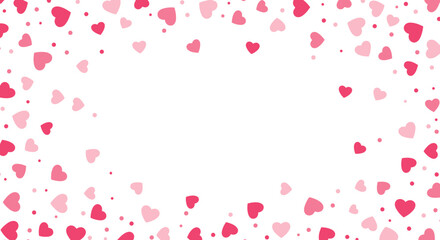 Pink Hearts and Dots Scattered on White Background for Valentine s Day or Romantic Designs