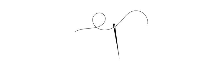 needle for sewing clothes line art icon for apps and websites