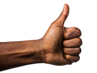 Thumbs Up Hand Gesture on White Background