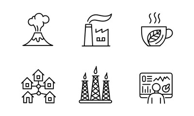Environmental and Industry Icons Vector Set