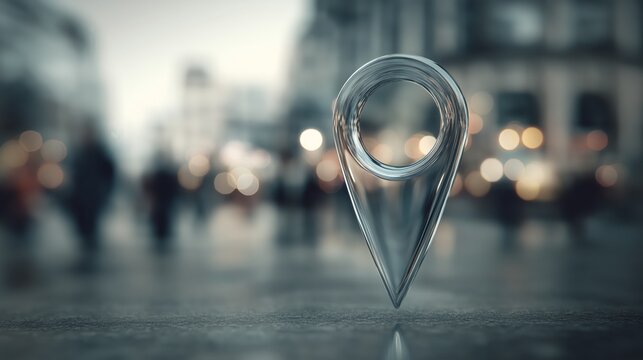 Illuminated Compass Pointer on Blurred Cityscape Background - Navigation, Direction, and Urban Exploration Concept.