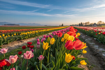 field of tulips