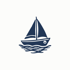 Sailboat logo vector icon illustration style