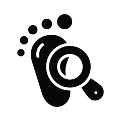 A premium glyph icon of footprint evidence trace